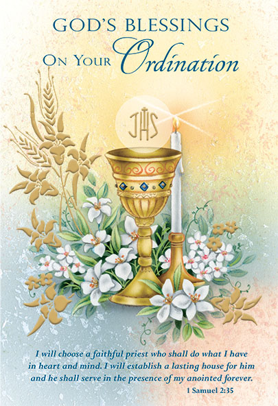 82781 ordination - 4 1/2 x 6 3/4 - Gold Decoration & Embossed